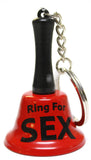Practical Joke Adult Gag Gift "Ring For Sex" 2.5 Inch Bell Keychain