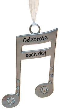 3 Inch Music Lover's Life Is Music Zinc Ornament - Celebrate Each Day