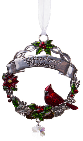 Attractive Zinc Christmas Cardinal Ornaments By Ganz- Thinking Of You