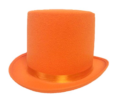 Dumb and Dumber Style Orange Felt Top Hat Adult Tuxedo Costume Accessory Prom