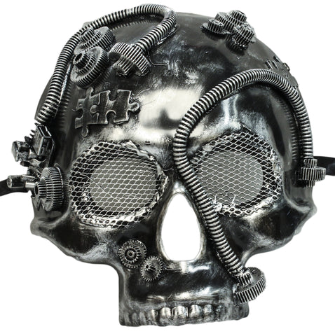 Steampunk Silver Skull Plaster Mask (75995)