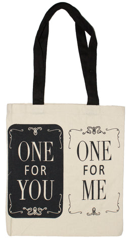 2 Bottle Wine Tote Bag- One For You, One For Me