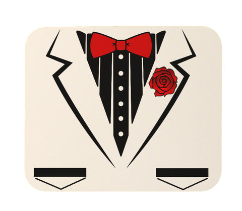 Facny Tuxedo Mouse Pad (White)