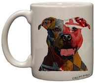 Dog Lovers Maryland Flag Pitbull 11 Ounce Coffee Mug