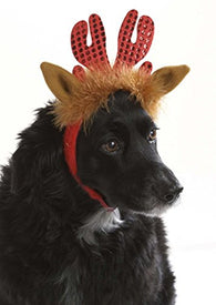 Christmas Costume Accessory for pet- Glitter Reindeer Dog hat