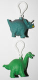 Set Of 2 Naughty Pooping Dinosaurs On Carabiner Clip