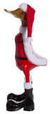Christmas Decoration- Brightly Colored Wooden Duck In Santa Costume