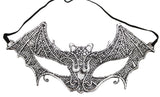 Costume Accessory - Lace Bat Mask with Elastic Band (Silver)