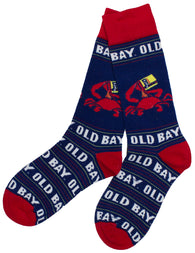 Old Bay Seafood Seasoning Crab with Open Can Dress Socks (Large 10/13)