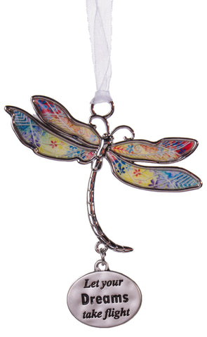 Inspirational Dragonfly Dreams Zinc Ornament -Let Your Dreams Take Flight