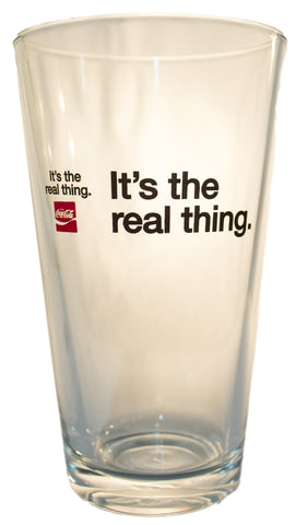 Coca Cola Vintage Inspired It's the Real Thing Pub Glass