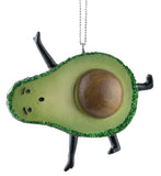 Cute And Funny Avocado Yoga Ornament In Choice Of Pose