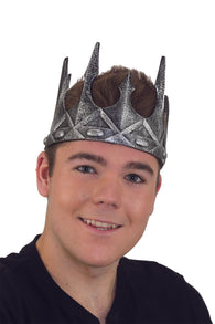 Halloween/ Costume Accessory - Adjustable Foam Kings Crown (Silver)