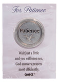Zinc Inspirational Prayer Token On Backer Card -For Patience