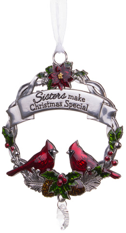 Attractive Zinc Christmas Cardinal Ornaments By Ganz- Sisters