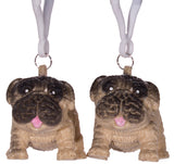 Naughty Pooping Animals - Set Of 2 Pooping Pug Dogs w/ Carabiner Clip