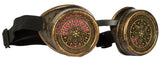 Costume Accessory- Brass Look Steampunk Goggles w/ Adjustable Strap