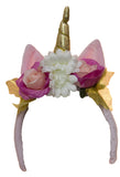Costume Accessory -Unicorn Headband w/ Flowers and Gold Leaves
