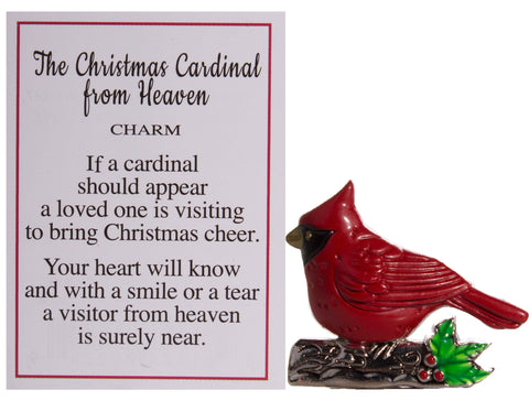 The Christmas Cardinal From Heaven Charm/ Shelf Sitter with Story Card