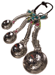 Attractive Dragonfly 4 Piece Ornate Zinc Measuring Spoon Set