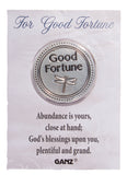 Zinc Inspirational Prayer Token On Backer Card -For Good Fortune