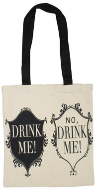 2 Bottle Wine Tote Bag- Drink Me, No Drink Me
