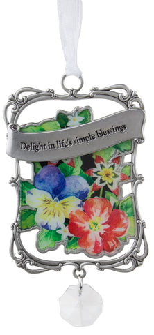 Seeds of Faith Zinc Ornament - Delight in life's simple blessings
