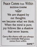 Peace Comes From Within Zinc Buddha 1 Inch Pocket Charm With Story Card