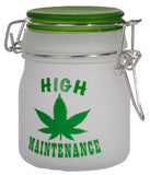 Medium Size Marijuana Pot Buds Stash Jar w/Clamping Lid In Choice Of Design