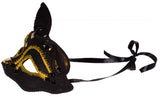 Costume Accessory - Cat Shaped Carnival Mask w/ Shiny Gold Accents