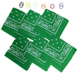 DIY Face Mask Kit- 6 bandanas + 12 Pony Tail Holders - Make 6 Masks (Green)