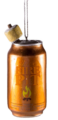 Funny Beer Can Ornament - The Fire Pit Marshmallows & Friends Get Toasted!