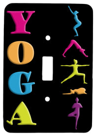 YOGA with Positions Single Toggle Metal Light Switch Cover