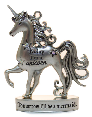 2 Inch Inspirational Unicorn Figurine With Sparkle Rhinestones- Today I'm A Unicorn