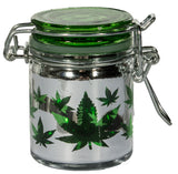 Marijuana Pot Buds Stash Jar w/ Clamping Lid In Choice Of Design