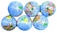 4 Inch Foam Stress Earth Globe Balls Lot of 6 Pieces (Great for classrooms!)