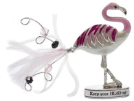 Zinc Flamingle Flamingo Inspirational Standing Figurine - Keep Your Head Up