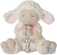 Ganz Serenity Lamb With Crib Cross Christening or Baptism Gift (Girl, Pink)