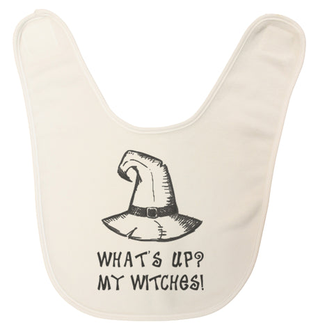 Unisex-Baby "What's Up My Witches?" Ultra Soft Baby Bib Made in USA