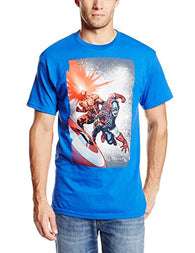 Marvel Comics Captain America and Cyclops Team Up Men's T-shirt (Small)