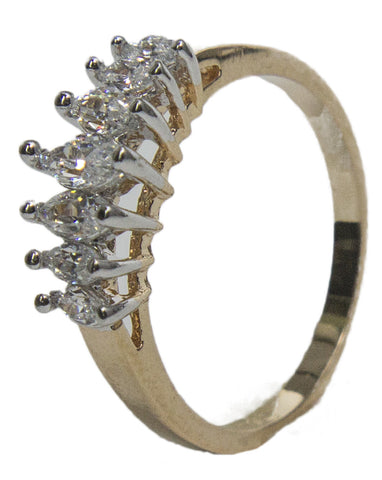 Women's 18 Kt Gold Plated Dress Ring Marquise Cut CZ 005