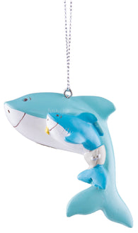 Super Cute Mother and Baby Shark Christmas/ Everyday Ornament