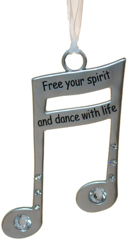 3 Inch Music Lover's Life Is Music Zinc Ornament - Free Your Spirit