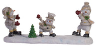 Christmas Decoration- Triple Snowman Polystone Wine Bottle Holder