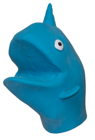 Soft Rubber Realistic 6 Inch Narwhal Hand Puppet