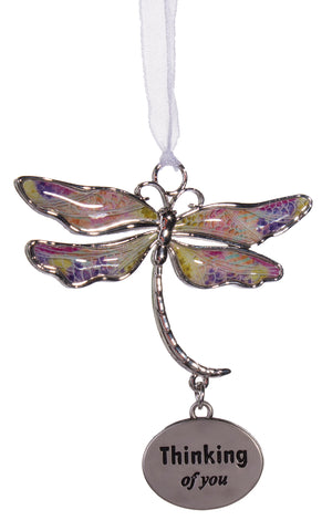 Inspirational Dragonfly Dreams Zinc Ornament -Thinking Of You