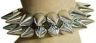 Halloween Costume Accessory - Men's Large Silver Toned Spiked Bracelet