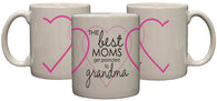 The Best Moms Get Promoted To Grandma 11oz Coffee Mug with Hearts