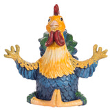 Super Cute 4 Inch Polyresin Yoga Farm Roosters in Choice of Position