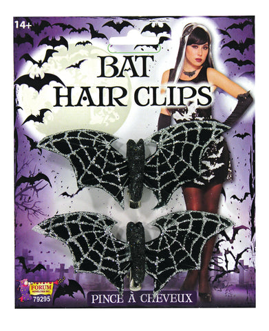 Costume accessory - Glittery Bat Hair Clips (Pair of 2 Pieces)